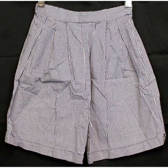 Sweet Angela Rosalina 2pc Outfit Shirt Shorts 8 Navy Plaid Spring Flower Bouquet - Picture 7 of 13